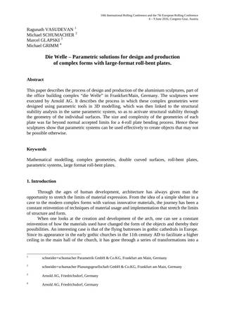 Die Welle – Parametric solutions for design and production of complex forms with large-format roll-bent plates, Seite 1