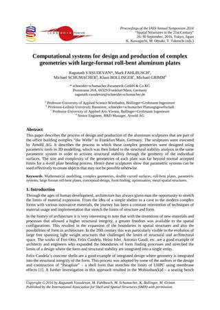 Computational systems for design and production of complex geometries with large-format roll-bent aluminum plates, Seite 1